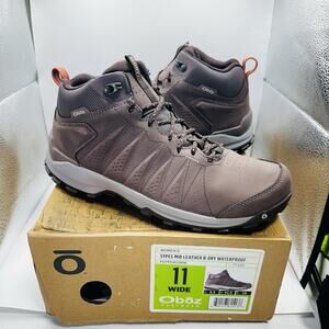 Oboz Sypes Mid ‘Peppercorn’ B-Dry Waterproof Leather Womens Size 11 (Wide) Shoes